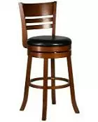 Вращающийся полубарный стул DOBRIN WILLIAM COUNTER цвет сиденья черный цвет дерева шоколад