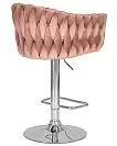 Фото №5 Стул барный DOBRIN MARCEL цвет сиденья пудрово-розовый велюр MJ9-32 цвет основания хромированная сталь