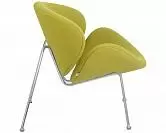 Фото №2 Кресло дизайнерское DOBRIN EMILY цвет сиденья светло-зеленый AF3 цвет основания хромированная сталь
