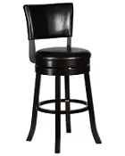 Вращающийся полубарный стул DOBRIN JOHN COUNTER цвет сиденья черный цвет дерева капучино