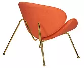 Фото №5 Кресло дизайнерское DOBRIN EMILY оранжевая ткань AF ткань золотое основание