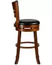 Фото №3 Вращающийся полубарный стул DOBRIN WILLIAM COUNTER цвет сиденья черный цвет дерева шоколад