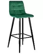 Барный стул Dobrin Nicole черные матовые ножки зелёный велюр 108-64