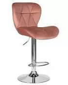 Стул барный DOBRIN BARNY цвет сиденья пудрово-розовый велюр MJ9-32 цвет основания хромированная сталь