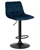 Барный стул Dobrin Tailor black lm-5017 синий велюр MJ9-117