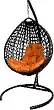 Подвесное кресло КАПЛЯ ЛЮКС с ротангом коричневый оранжевая подушка БЕЗ СТОЙКИ