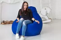 Фото №4 Кресло Мешок Груша Классический XL Синее Оксфорд
