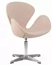 Фото №3 Кресло дизайнерское DOBRIN SWAN цвет сиденья бежевый IF1 алюминиевое основание