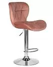Фото №4 Стул барный DOBRIN BARNY цвет сиденья пудрово-розовый велюр MJ9-32 цвет основания хромированная сталь