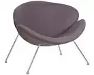 Кресло дизайнерское DOBRIN EMILY цвет сиденья серый AF7 цвет основания хромированная сталь