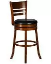 Фото №4 Вращающийся полубарный стул DOBRIN WILLIAM COUNTER цвет сиденья черный цвет дерева шоколад
