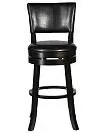 Фото №5 Вращающийся полубарный стул DOBRIN JOHN COUNTER цвет сиденья черный цвет дерева капучино