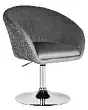 Кресло дизайнерское DOBRIN EDISON серый велюр