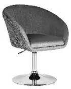 Кресло дизайнерское DOBRIN EDISON серый велюр