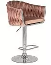 Фото №4 Стул барный DOBRIN MARCEL цвет сиденья пудрово-розовый велюр MJ9-32 цвет основания хромированная сталь