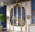 Фото №1 Шкаф 6-и дверный с зеркалами Ольга бежевое золото матовый