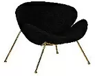 Кресло дизайнерское DOBRIN EMILY черный ткань AF9 золотое основание