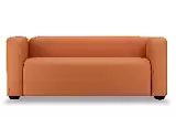 Квадрато трехместный диван экокожа Санторини дарк оранж