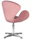 Фото №5 Кресло дизайнерское DOBRIN SWAN розовый велюр BLUVEL52 алюминиевое основание
