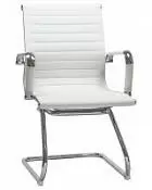 Офисное кресло для посетителей DOBRIN CODY белый хромированная сталь LMR-102N