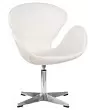 Кресло дизайнерское DOBRIN SWAN цвет сиденья белый P23 алюминиевое основание