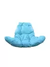 Фото №5 Подвесное кресло ДОЛЬКА с ротангом коричневое голубая подушка
