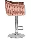 Фото №3 Стул барный DOBRIN MARCEL цвет сиденья пудрово-розовый велюр MJ9-32 цвет основания хромированная сталь