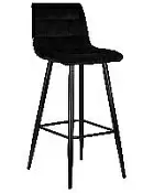 Барный стул Dobrin Nicole черные матовые ножки черный велюр 108-77