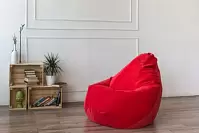 Фото №2 Кресло Мешок Груша Классический XL Красный Микровельвет