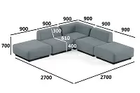 Фото №5 Сиб МОД5. угловой модульный диван Экокожа Лайт Грей