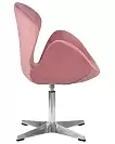 Фото №4 Кресло дизайнерское DOBRIN SWAN розовый велюр BLUVEL52 алюминиевое основание