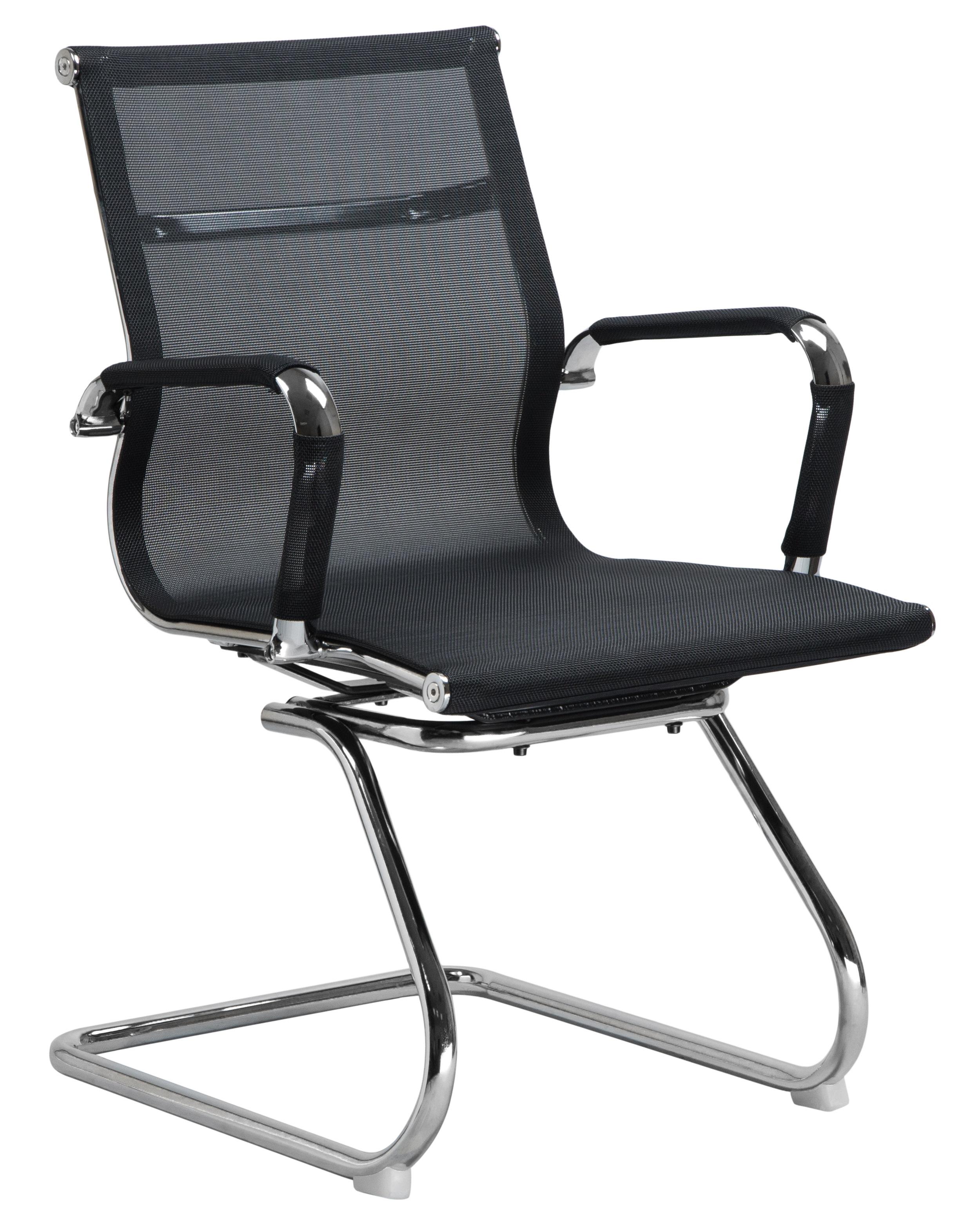 Фото №1 Офисное кресло для посетителей DOBRIN CODY MESH черный цвет основания хромированная сталь LMR-102N