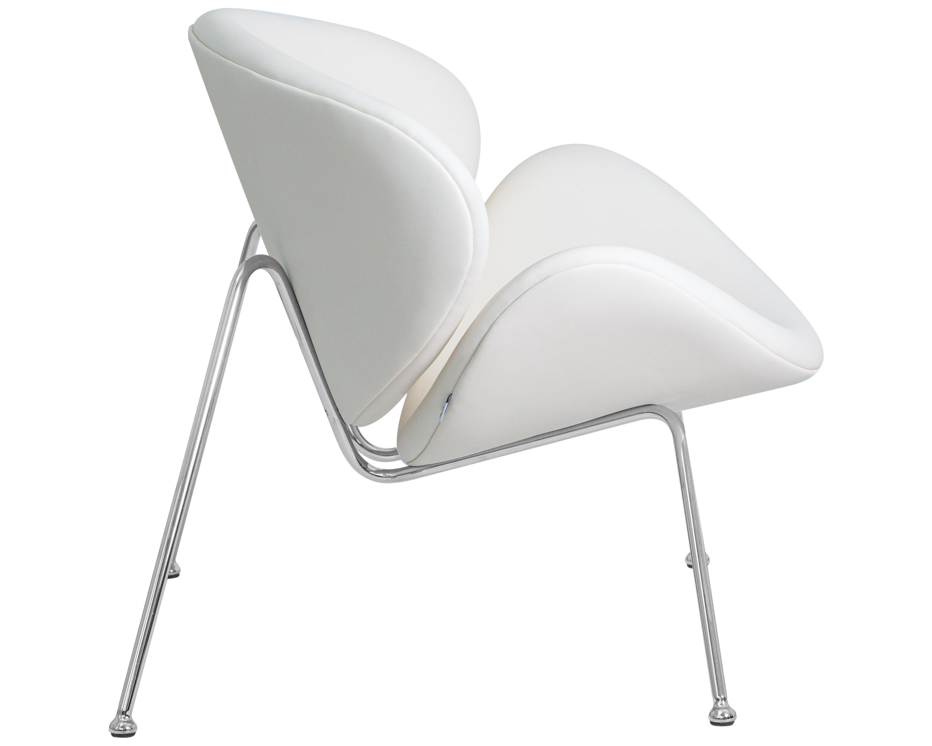 Фото Кресло дизайнерское DOBRIN EMILY цвет сиденья белый YP17 цвет основания хромированная сталь 7