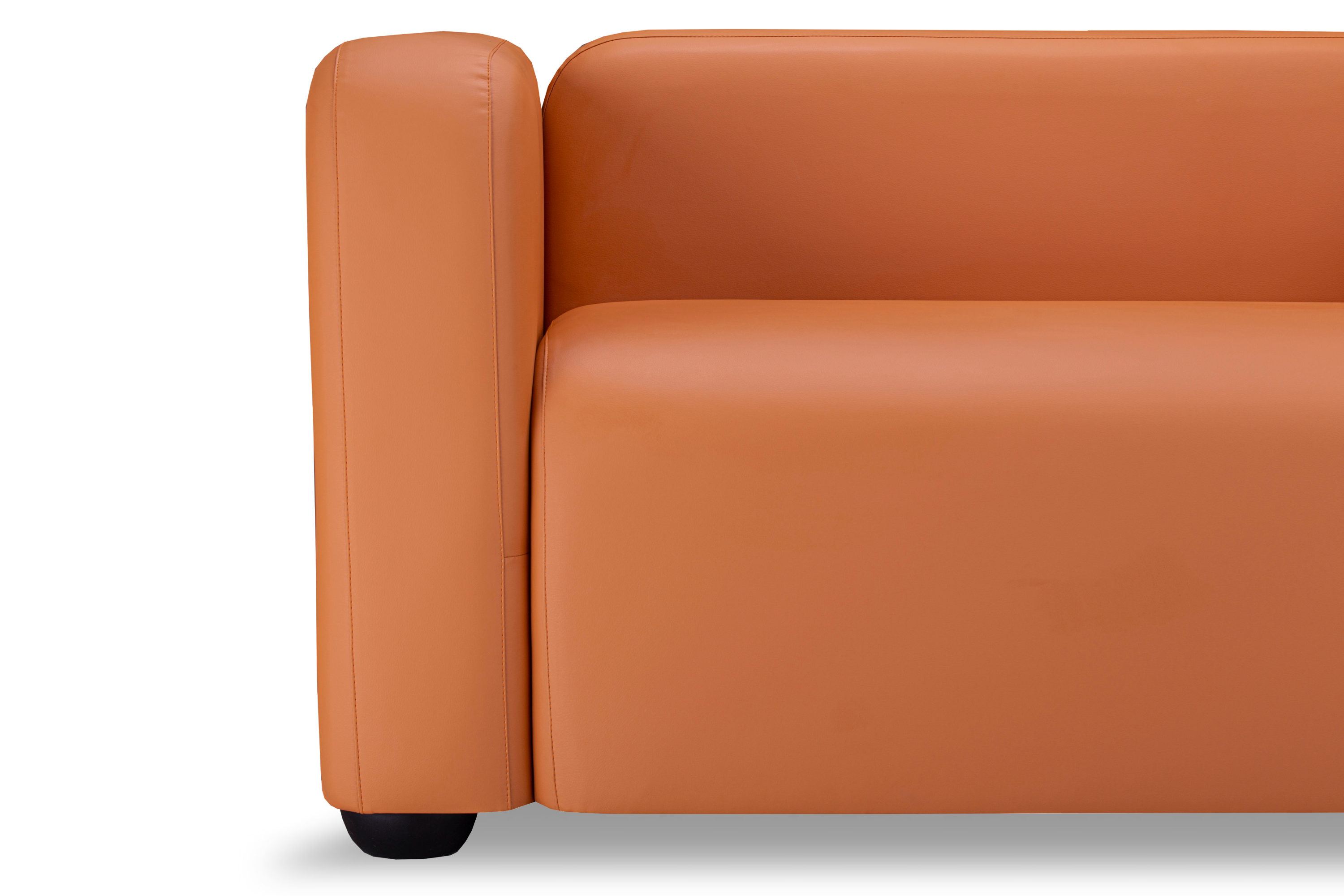 Фото Квадрато трехместный диван экокожа Санторини дарк оранж 2