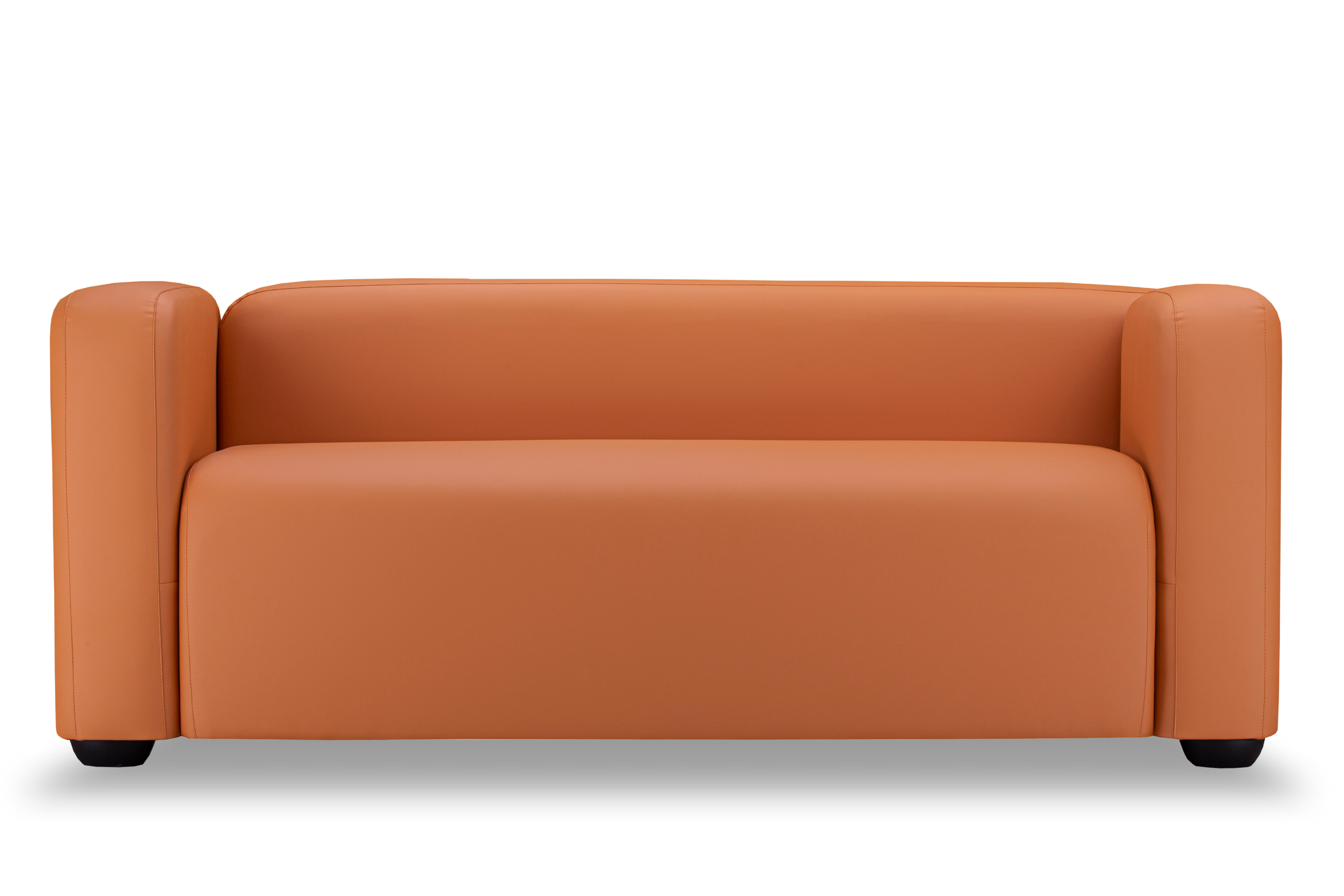 Фото Квадрато трехместный диван экокожа Санторини дарк оранж 1