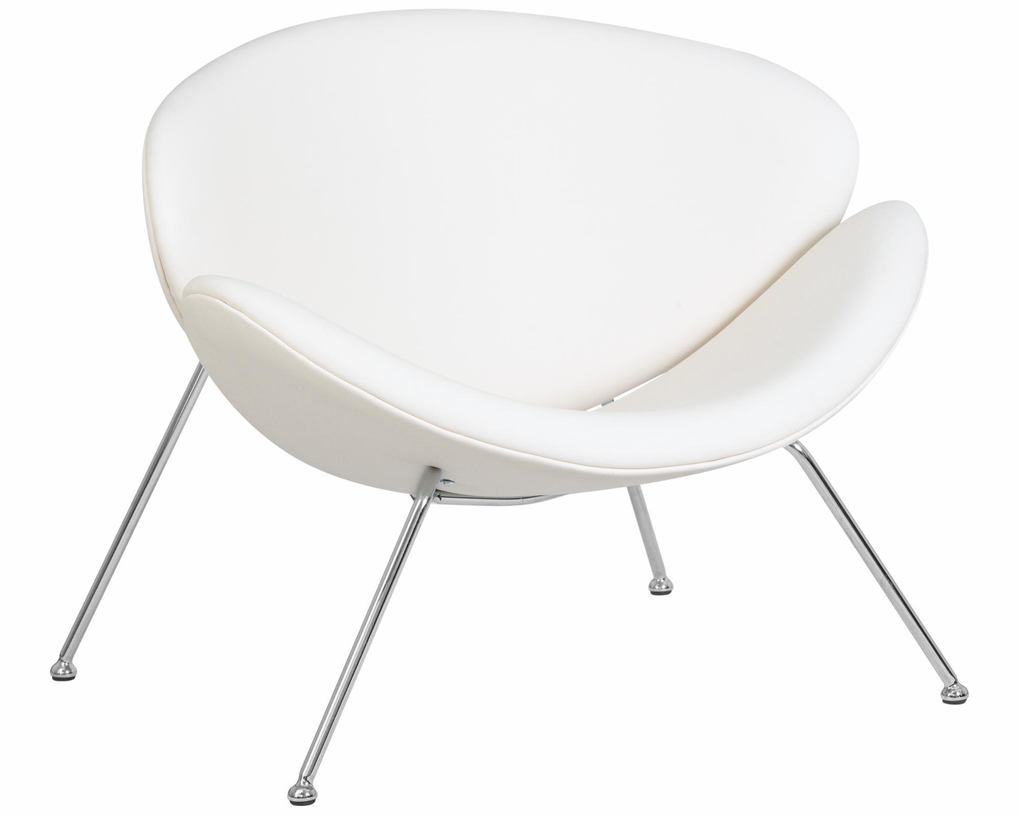 Фото Кресло дизайнерское DOBRIN EMILY цвет сиденья белый YP17 цвет основания хромированная сталь 1