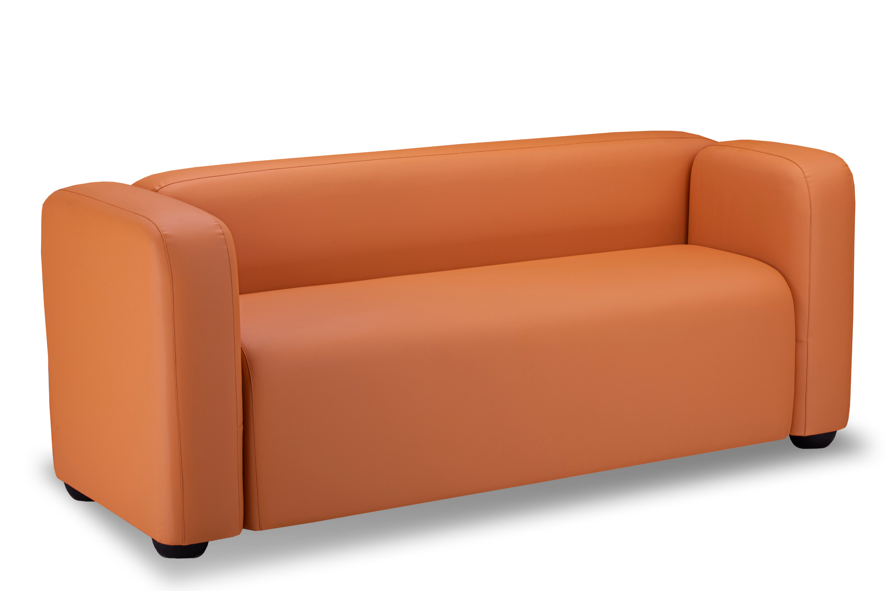 Фото Квадрато трехместный диван экокожа Санторини дарк оранж 6