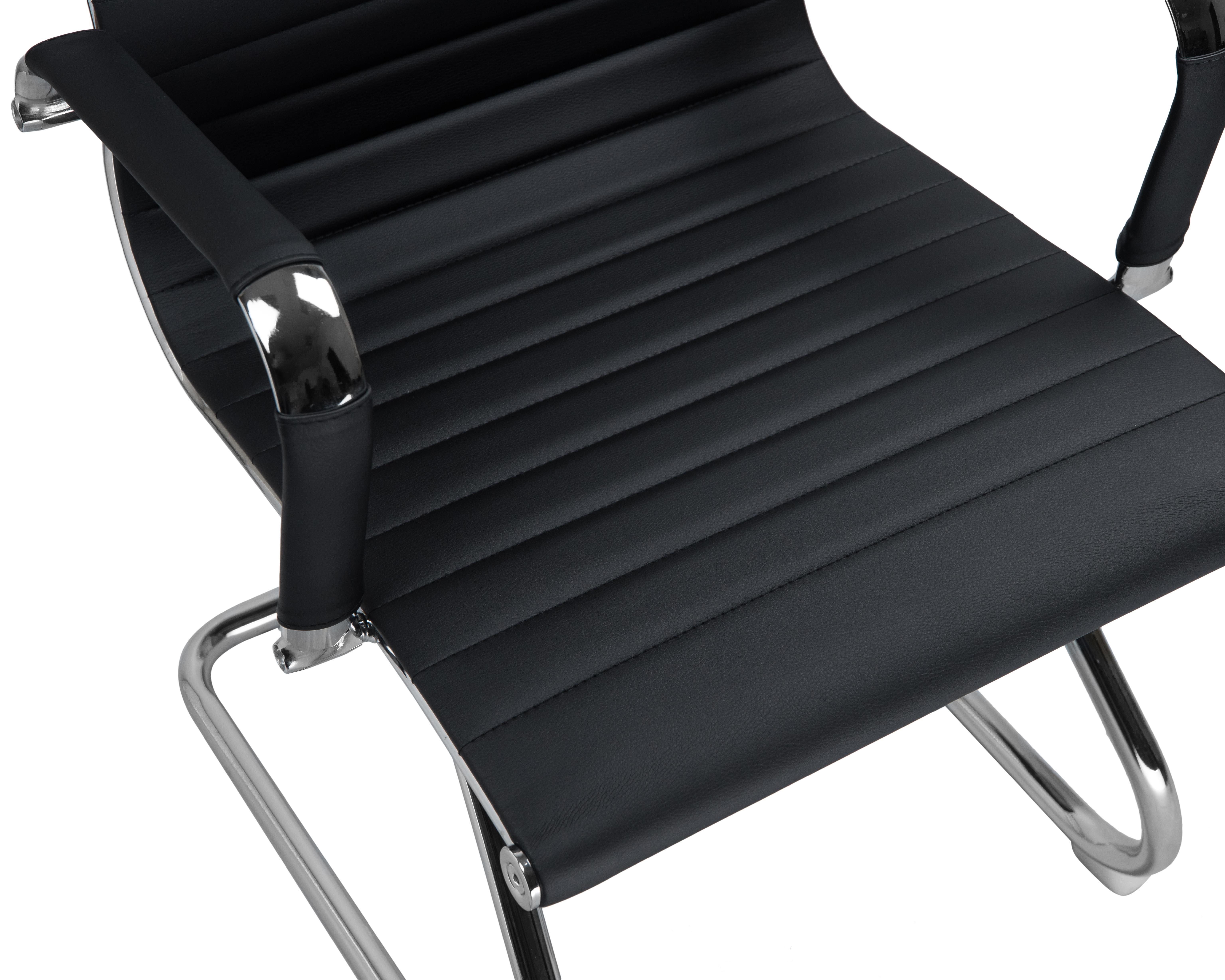 Фото №10 Офисное кресло для посетителей DOBRIN CODY черный хромированная сталь LMR-102N