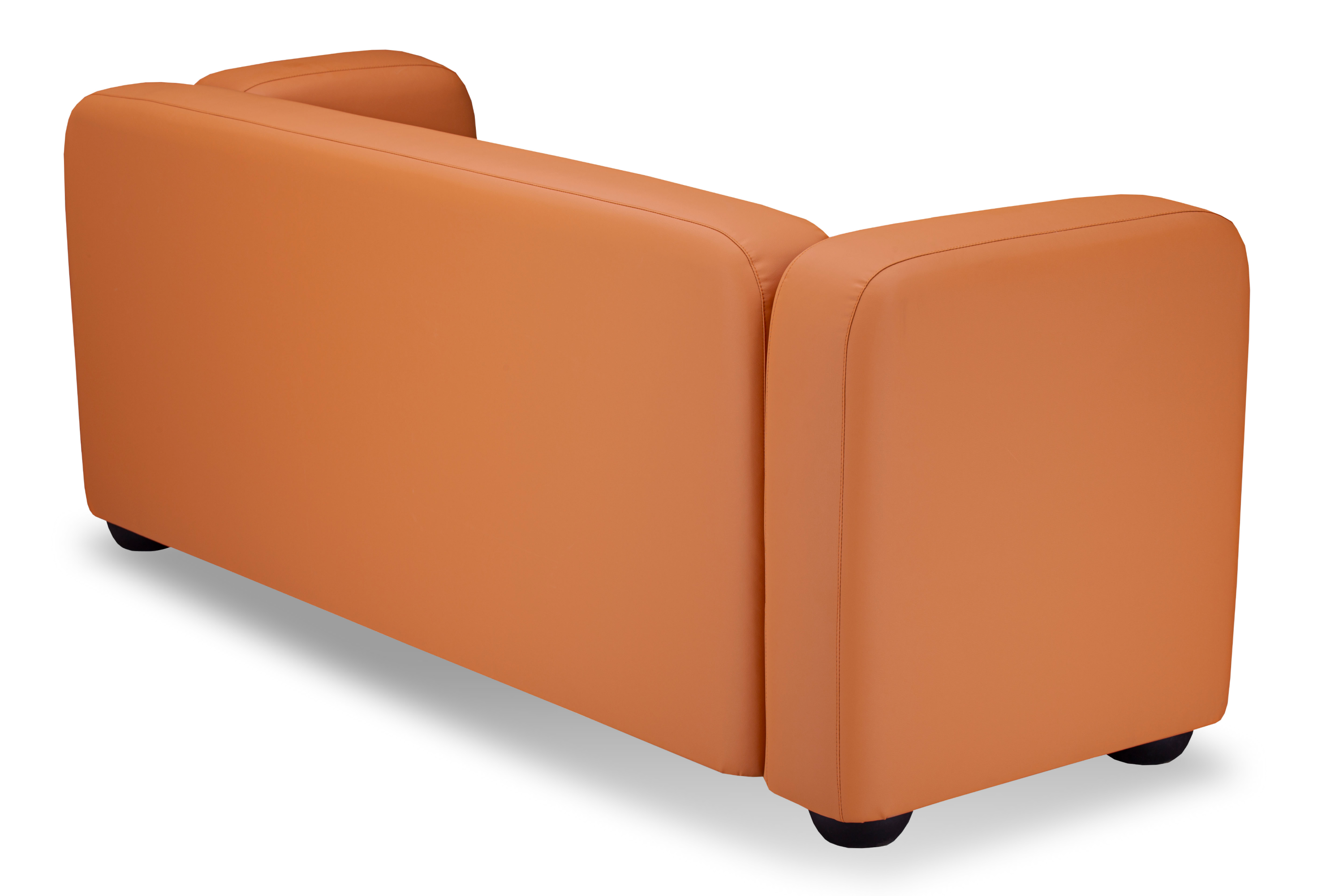 Фото Квадрато трехместный диван экокожа Санторини дарк оранж 8
