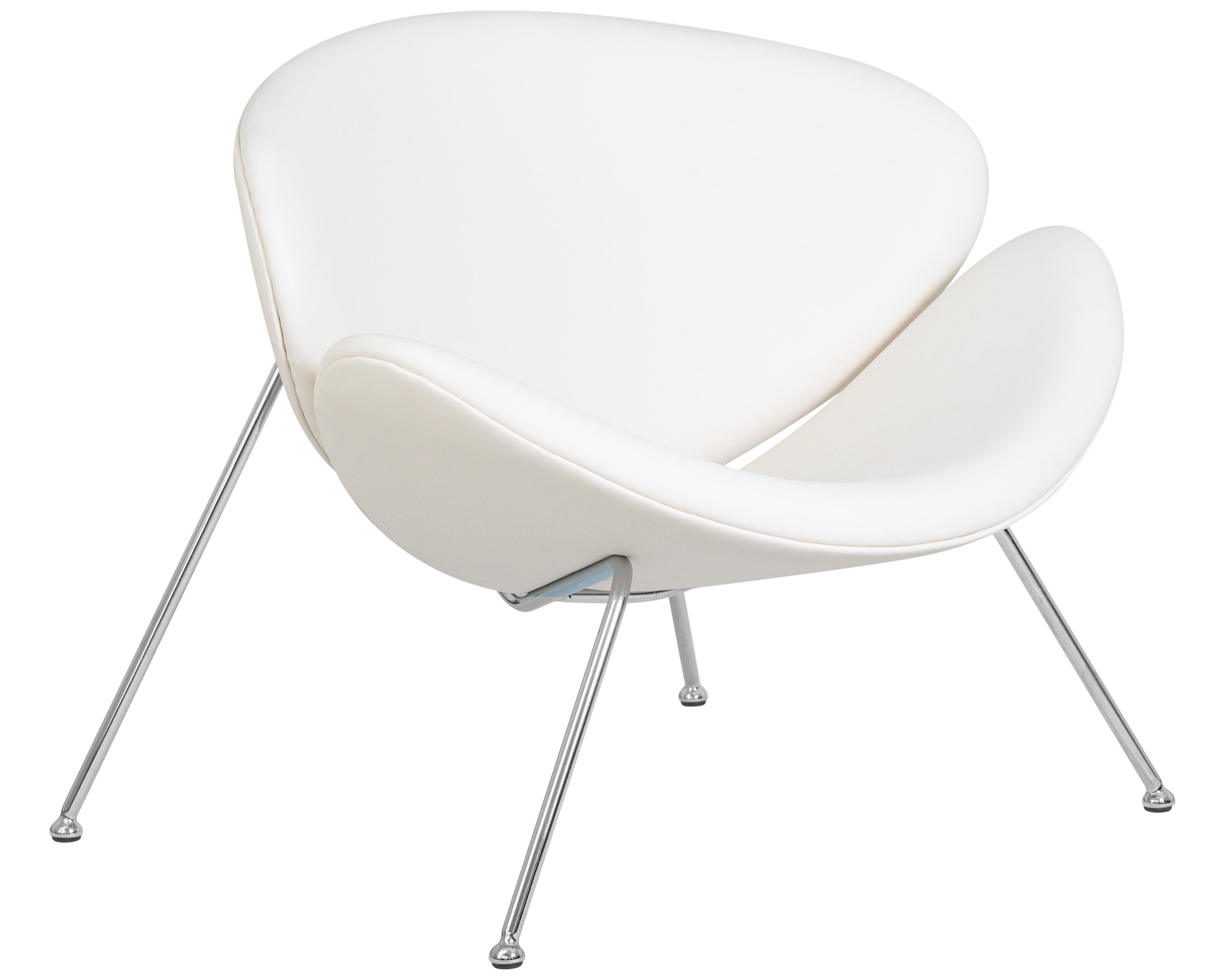 Фото Кресло дизайнерское DOBRIN EMILY цвет сиденья белый YP17 цвет основания хромированная сталь 6
