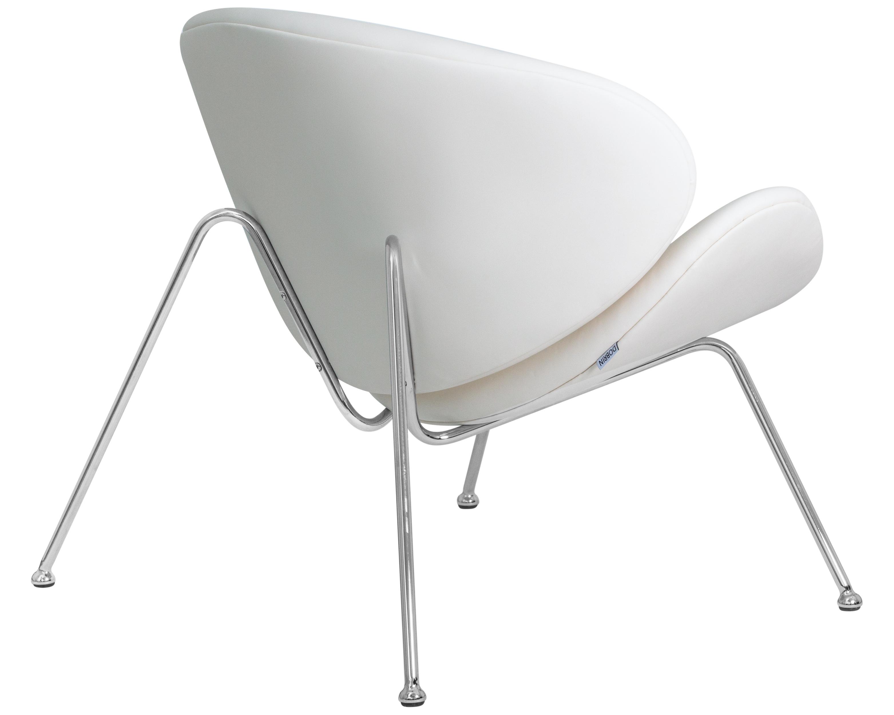 Фото Кресло дизайнерское DOBRIN EMILY цвет сиденья белый YP17 цвет основания хромированная сталь 8
