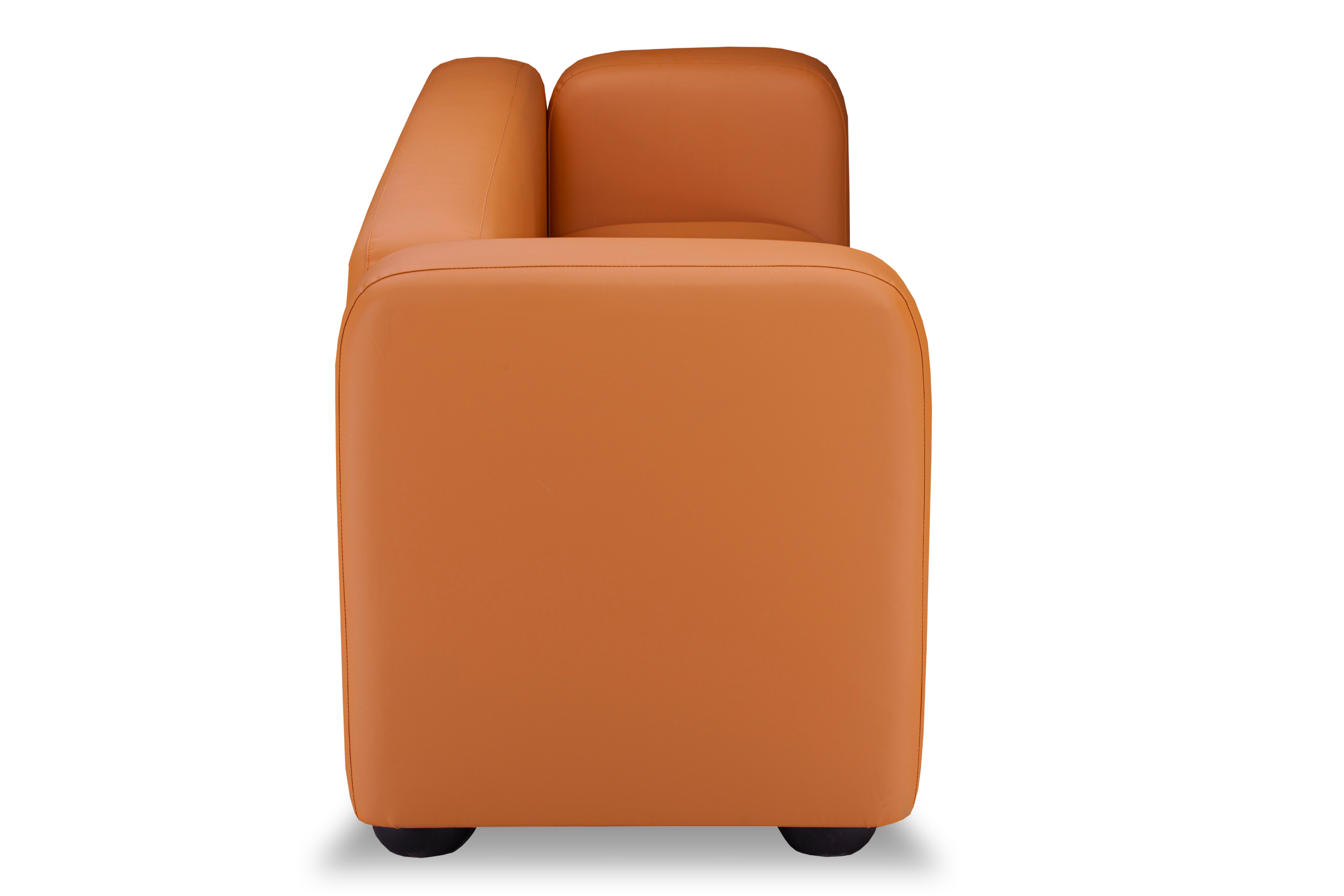 Фото Квадрато трехместный диван экокожа Санторини дарк оранж 5