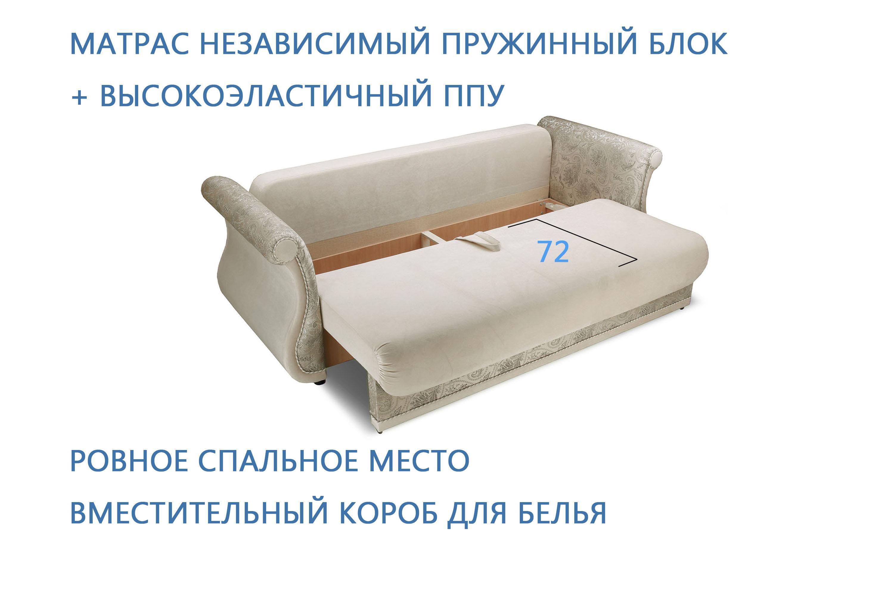 Фото Дарем стандарт диван-кровать велюр Талисман 01 жаккард Флора Лайт Беж 19