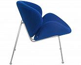 Фото Кресло дизайнерское DOBRIN EMILY цвет сиденья синий AF6 цвет основания хромированная сталь 4