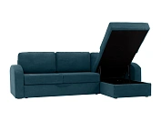 Фото №3 Угловой диван-кровать с оттоманкой и ёмкостью для хранения п4 Peterhof, зеленый