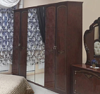 Фото Шкаф 6-и дверный с зеркалами без короны Ирина орех 1