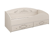 Фото №2 Кровать с защитным бортом Каролина Патина вудлайн кремовый сандал белый
