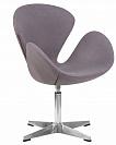 Кресло дизайнерское DOBRIN SWAN, цвет сиденья серый (IF11), алюминиевое основание