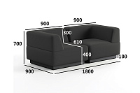 Фото №2 Сиб МОД3. модульный диван Экокожа Блэк