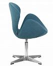 Фото Кресло дизайнерское DOBRIN SWAN цвет сиденья синий IF6 алюминиевое основание 4